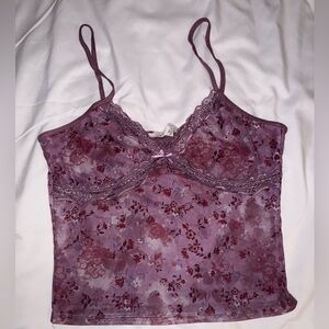 Lavender Lace Trim Top